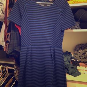 Madewell blue and black striped dress